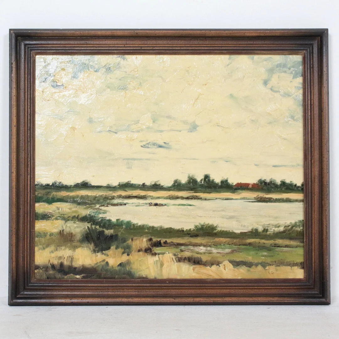 Unbekannter Künstler. 'Bauerngehöft', Öl auf Hartfaser. — Paintings — Stockholms Auktionsverk Düsseldorf/Neuss