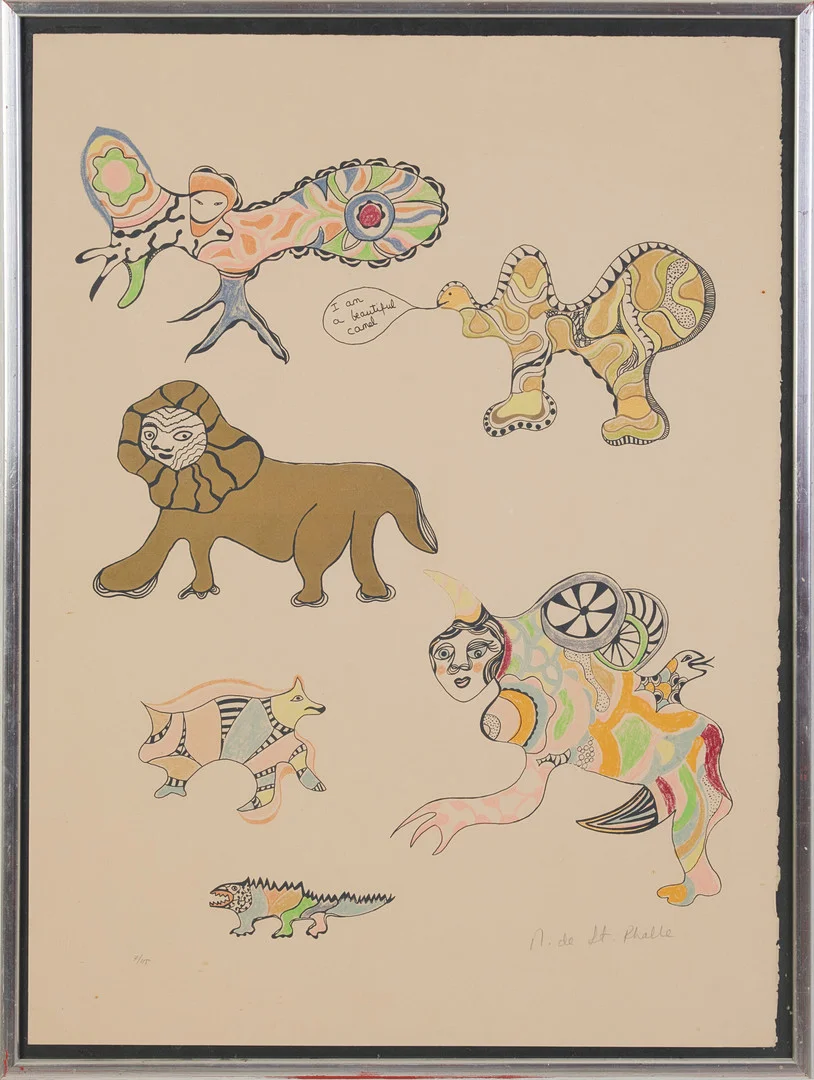 NIKI DE SAINT-PHALLE (1930-2002). " I am a beautiful camel ",färglitografi, signerad, 7/115. — Engravings & Prints — Stockholms Auktionsverk Magasin 5
