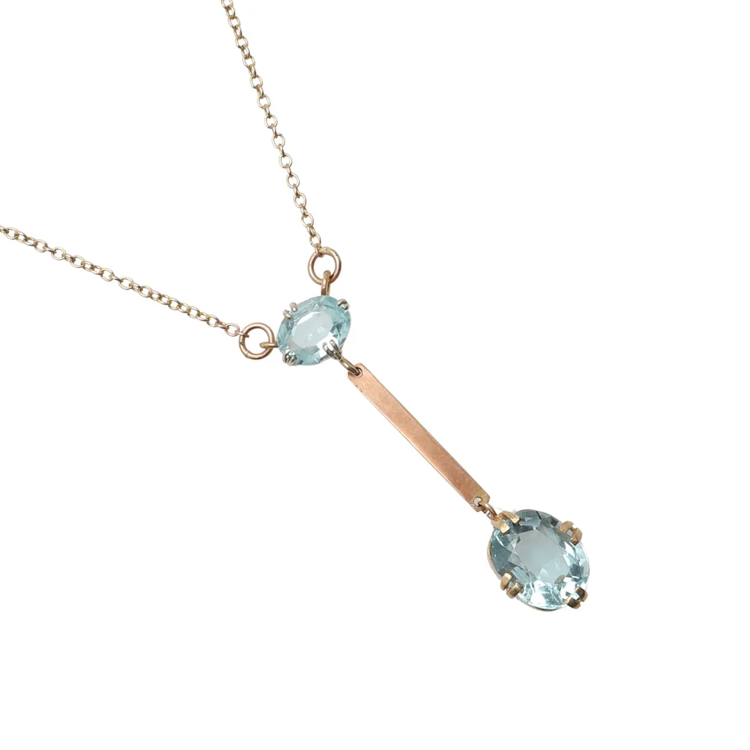A GOLD AND TURQUOISE PASTE SET PENDANT. — Brooches & Pendants — Lawrences Auctioneers