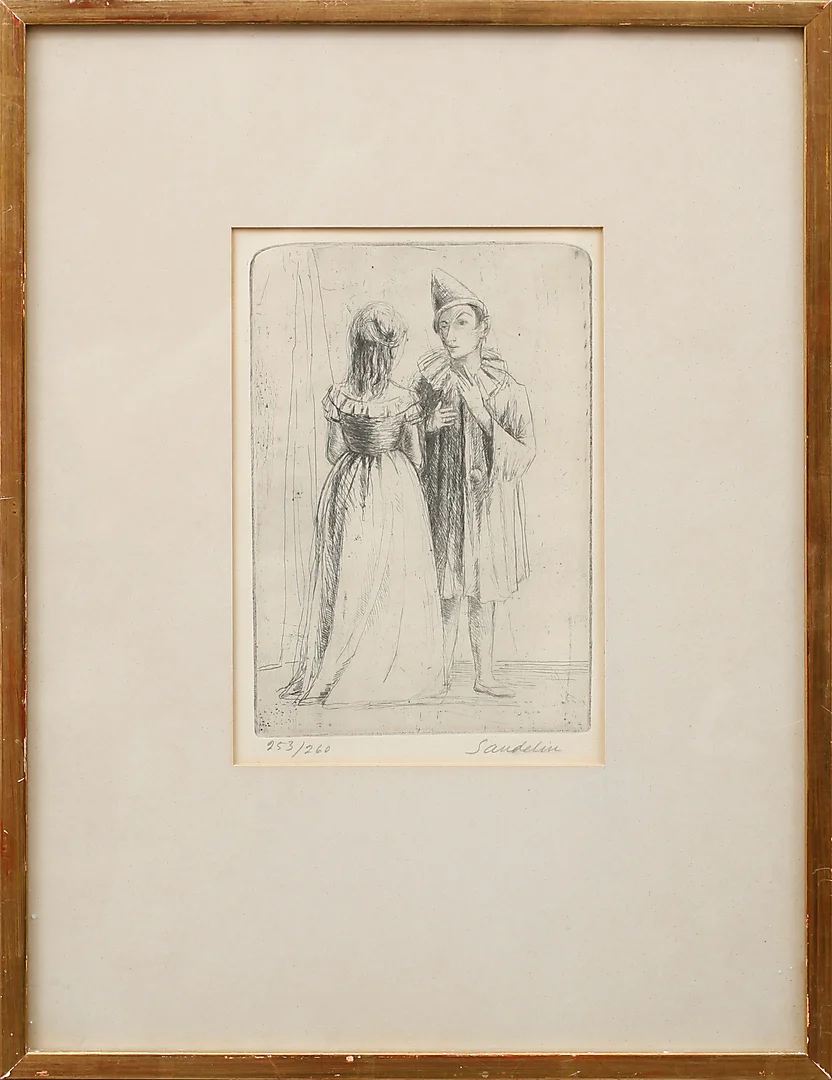 BÖRJE SANDELIN. Etsning, i kulisserna, signerad Sandelin, numrerad 253/260. — Engravings & Prints — Garpenhus Auktioner