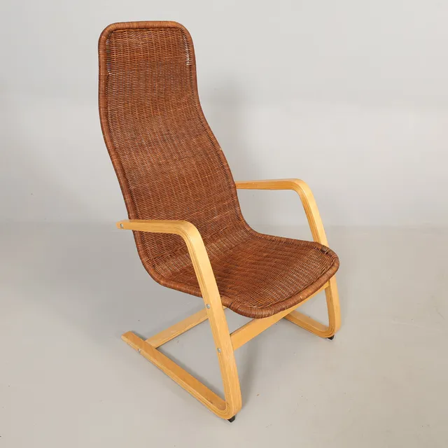FÅTÖLJ rotting / böjträ modell Öland IKEA 1900/2000-tal.
