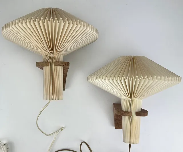 VILHELM WOHLERT. Vägglampor, ett par, modell 204, "The Mushroom", Le Klint, Danmark, designad 1957.