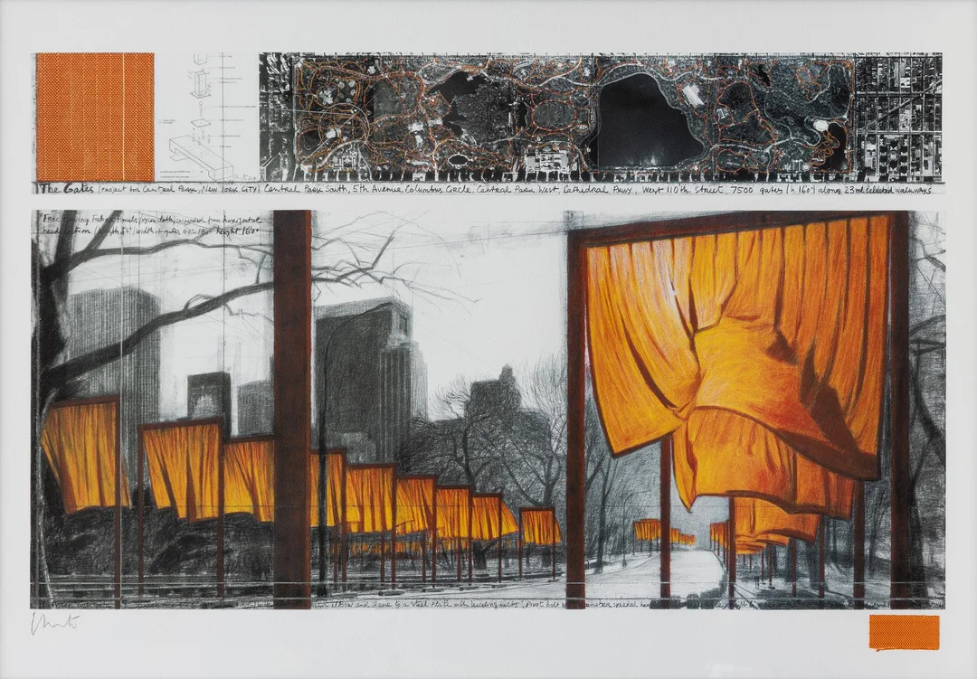 Christo & Jeanne-Claude, "The Gates, (Project for Central Park, New York City)". — Konst/Grafik — Bukowskis