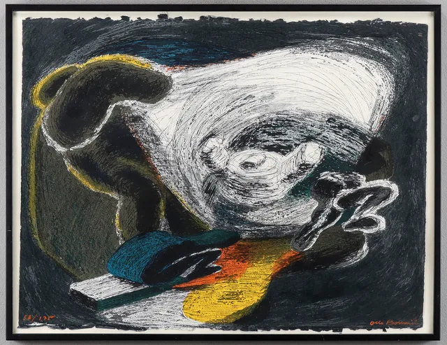 OLLE BONNIER. Komposition "Membranet spänns upp" 1977.