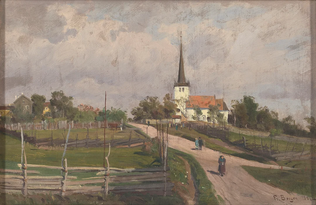 Borgen, Fredrik — Norderhov kirke, 1881 — Kunst/Maleri — Blomqvist