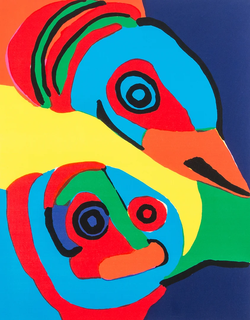 KAREL APPEL. Figurkomposition, färglitografi, signerad Appel -71. — Engravings & Prints — Helsingborgs Auktionskammare