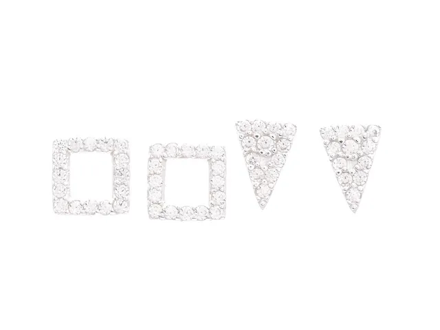 ÖRHÄNGEN, 2 par, sterlingsilver, cubic zirconia, stift, vikt 1,9 g.