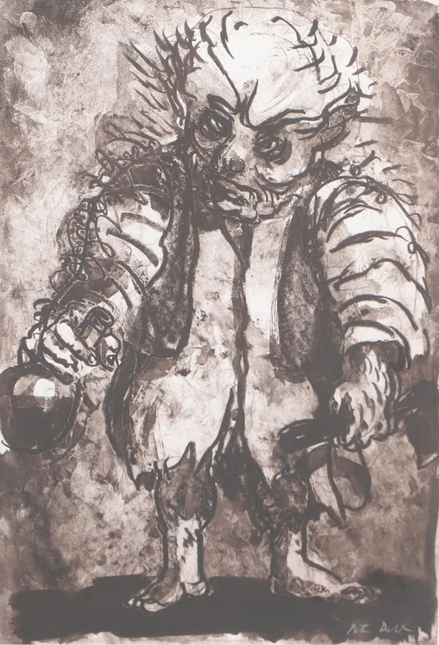 PETER DAHL. Fredmans epistel nr. 41, litografi, signerad.