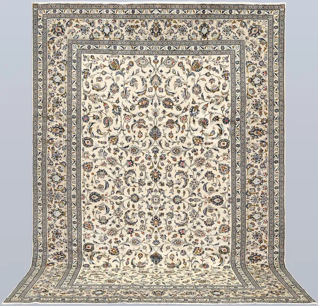 ORIENTMATTA, ljus Keshan, handknuten, ca 365 x 250 cm.