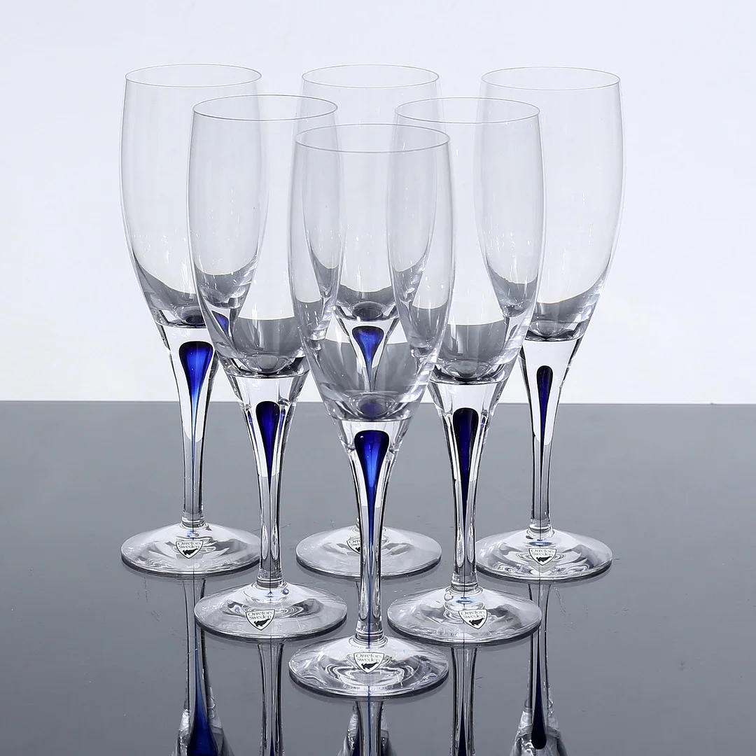 ERIKA LAGERBIELKE. Vinglas, 6 stycken, "Intermezzo", Orrefors. — Utility glass — Auktionshuset Thelin & Johansson