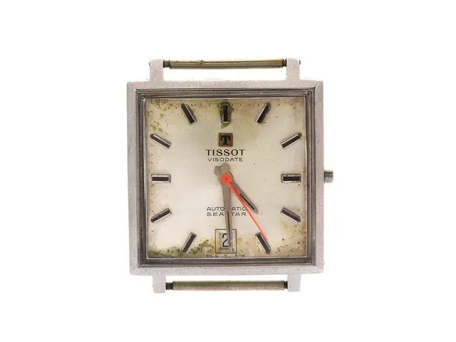 TISSOT, Visodate, Seastar, Cal 784-1, Serie nr. 8338648, Boett nr. 43 44800 2, herrur, 30,5 x 31 (37) mm, stål, automatisk, plexiglas, datum, skadad urtavla, defekt, krona + ställaxel saknas, ca 1966.