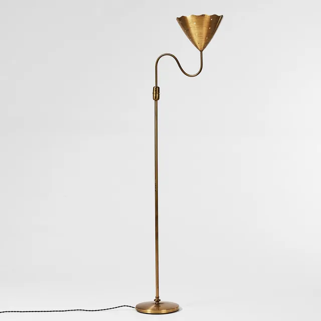 EINAR BÄCKSTRÖM. Golvlampa, sk uplight, Swedish Modern, mässing.