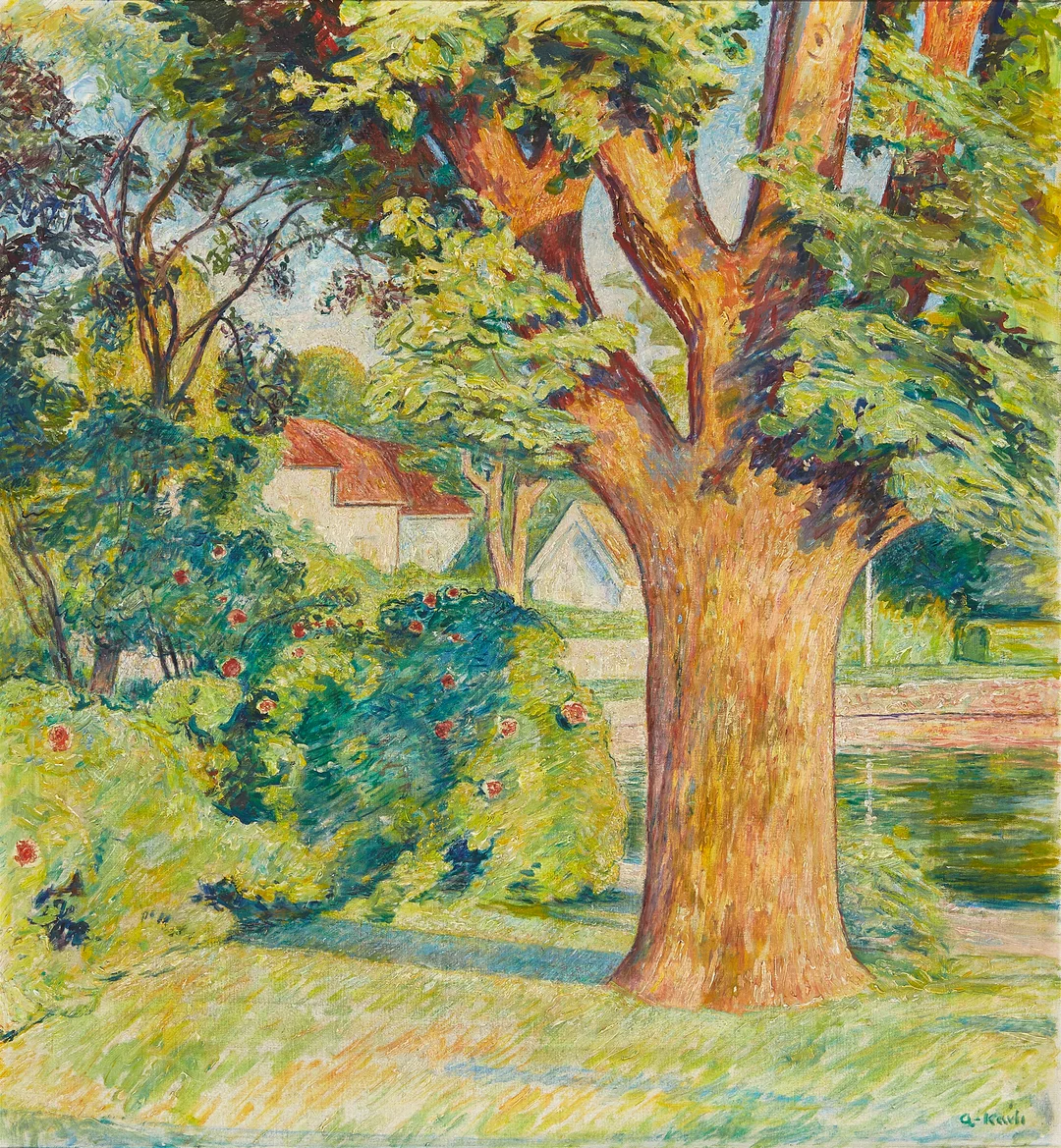 Kavli, Arne — Sommer i hagen — Kunst/Maleri — Blomqvist