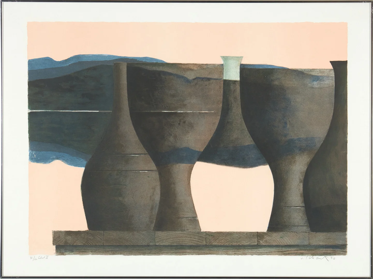 PHILIP VON SCHANTZ (1928-1998). Komposition, signerad och daterad v Schantz -90, 31/60 état II, färglitografi. — Engravings & Prints — Stockholms Auktionsverk Magasin 5