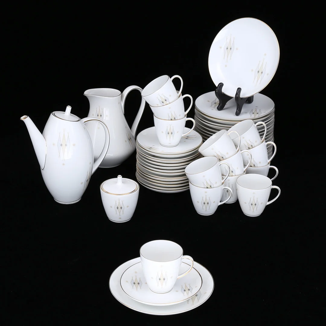 KAFFESERVIS, 50 delar, porslin, Krautheim, Bavaria. — European — Växjö Auktionskammare