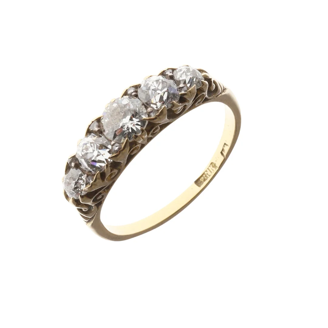 A DIAMOND HALF HOOP RING. — Rings — Lawrences Auctioneers