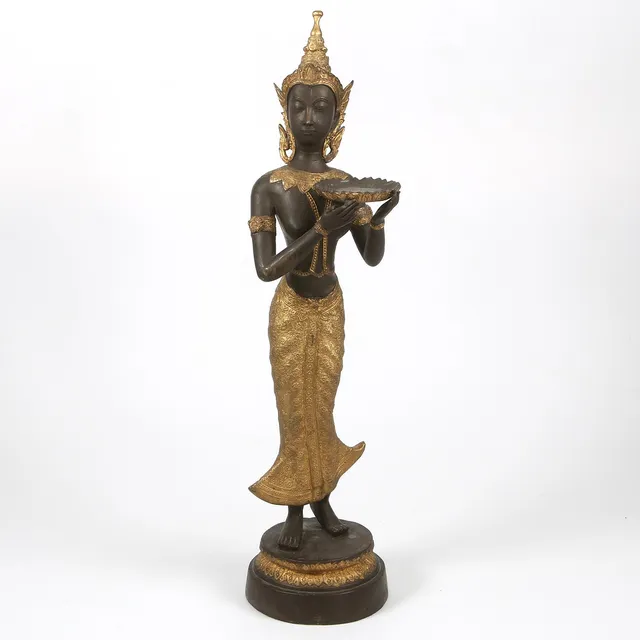 STATYETT, patinerad metall, Asien, 1900-tal.