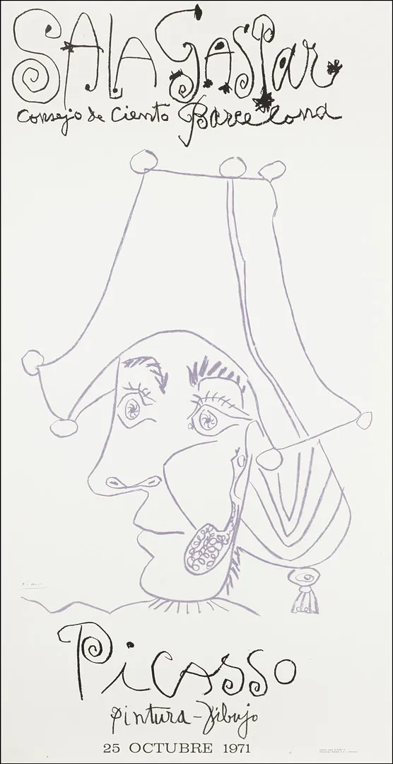 PABLO PICASSO. EFTER. Utställningsaffisch, "Pintura-Dibujo", 1971, Sala Gaspar, Barcelona.