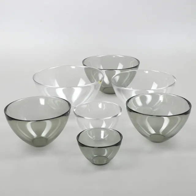 SVEN PALMQVIST. Skålar, 7 st, glas, "Fuga", Orrefors.