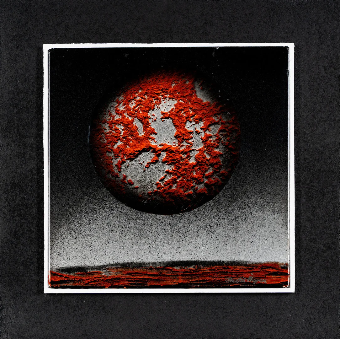 BERTIL ÅGREN. Emaljmålning, "Solstorm på Tellus", Signerad. — Paintings — Norrlands Auktionsverk