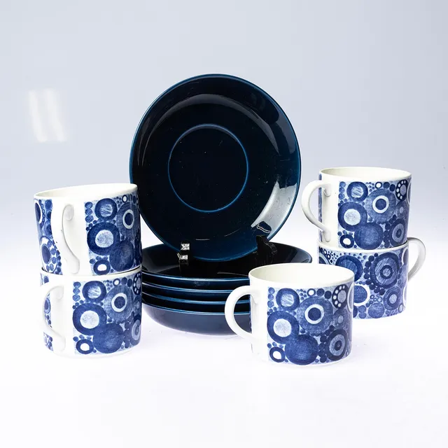 CHRISTINA CAMPBELL. Kaffegods, 5 par, "Pi", Rörstrand.