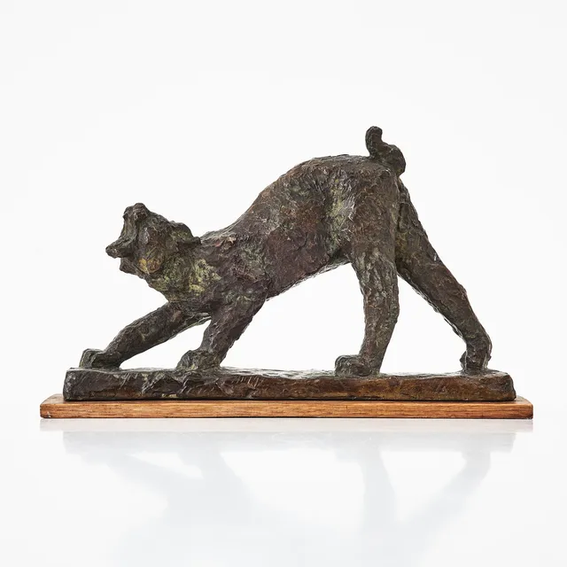 GEORG GANMAR. (Sverige, 1916-1979), "Gäspande lokatt", skulptur, signerad och daterad 1953, brons, gjutarstämpel Otto Meyers Eftr. fud.