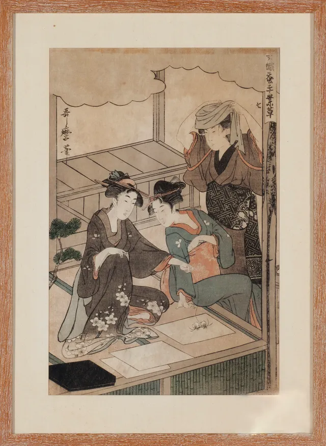 Utamaro, Kitagawa — Fra serien "Joshoko kaiko tewaza-kusa"
