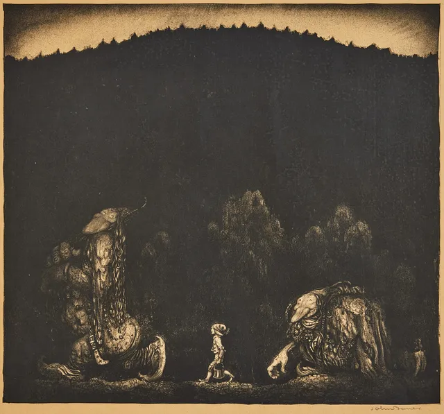 JOHN BAUER. Två troll och en pojke.
