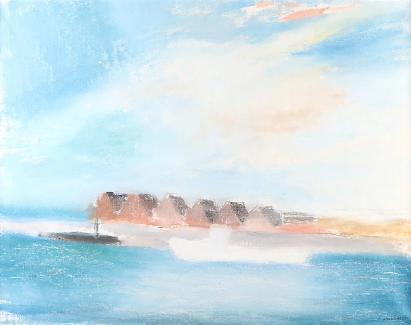 ROLF NORDENGREN. Oljemålning på duk. "En längtans psalm". Signerad. — Paintings — Skånes Auktionsverk