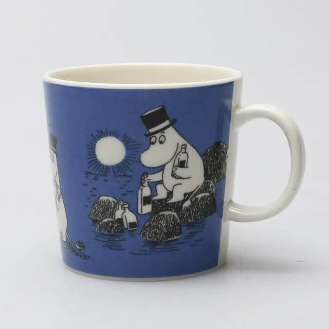 MUMINMUGG, porslin, mörkblå, Arabia, Finland, 1990-tal.