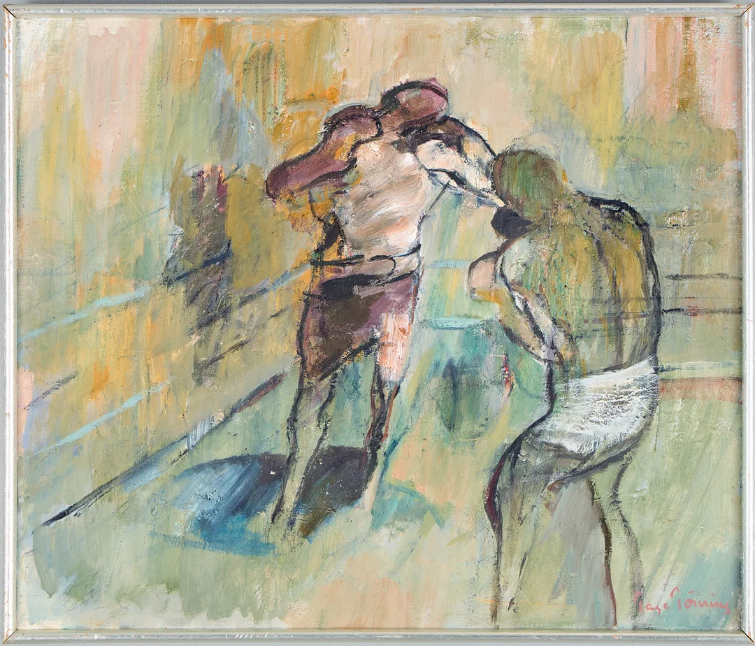 TAGE TÖRNING. Boxningsmatch. — Paintings — Uppsala Auktionskammare