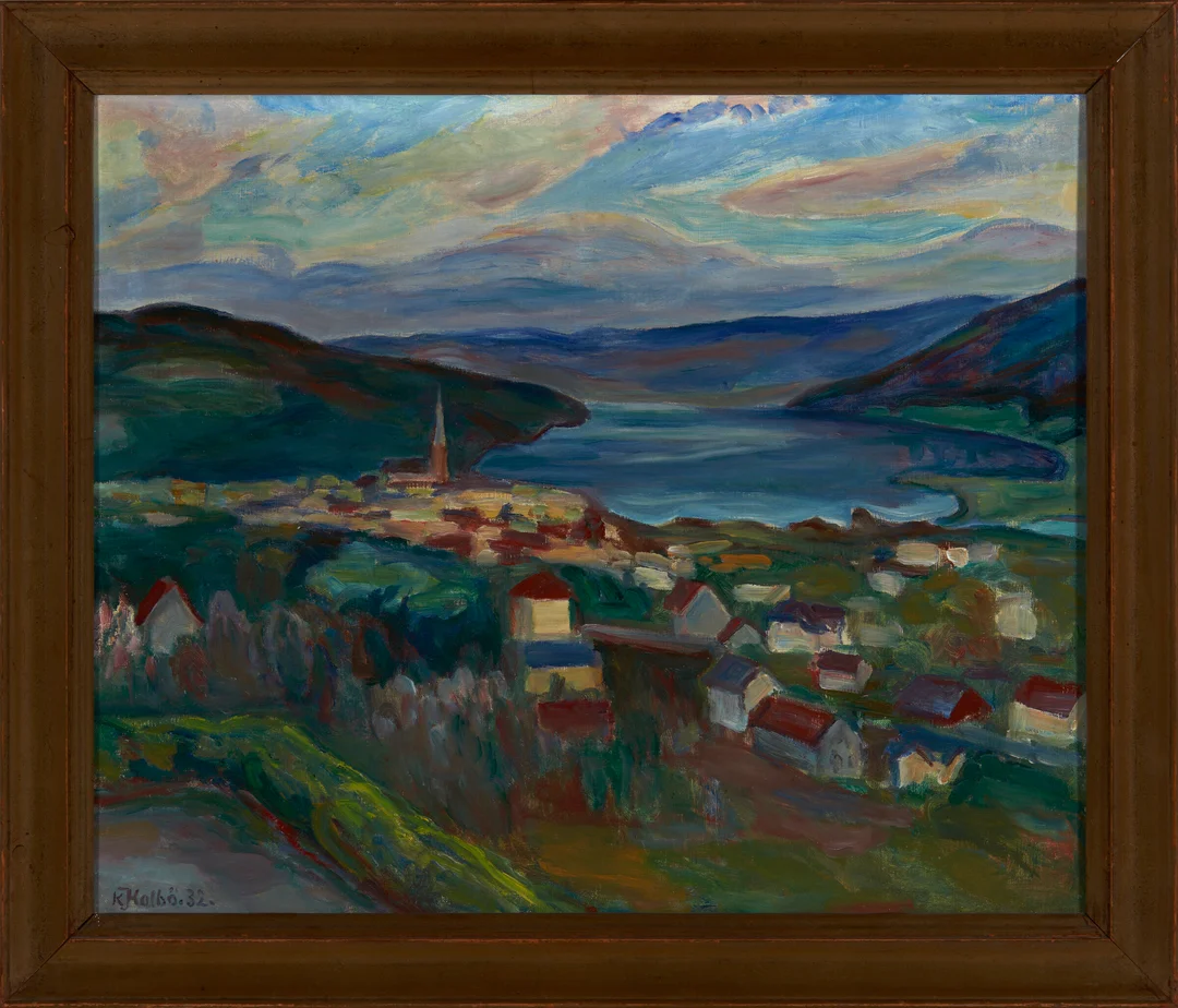 Holbø, Kristen — "Junikveld Lillehammer" 1932 — Kunst/Maleri — Blomqvist