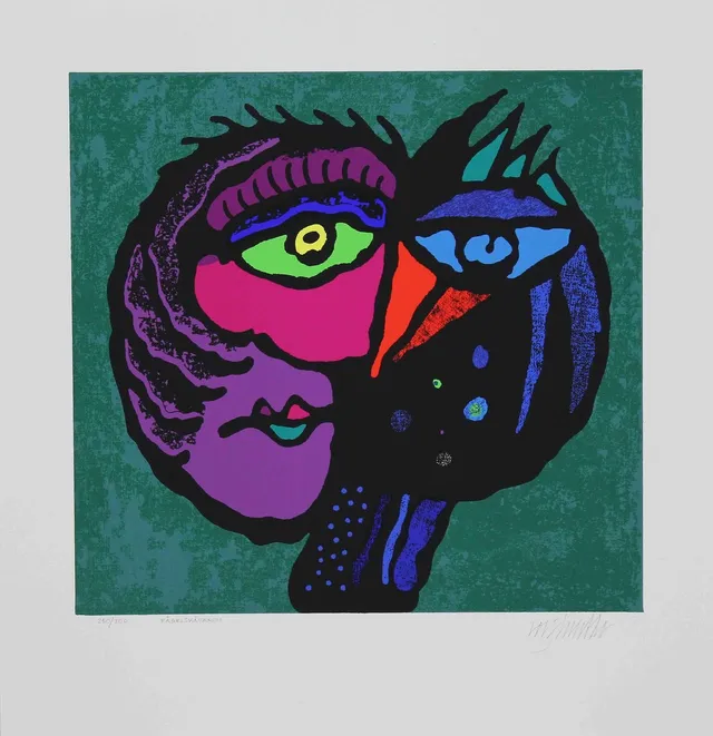 ROLF LEMBKE. "Fågelskådaren". Serigrafi. Signerad. 250/300, "Cirkus I". Signerad. 35/90.