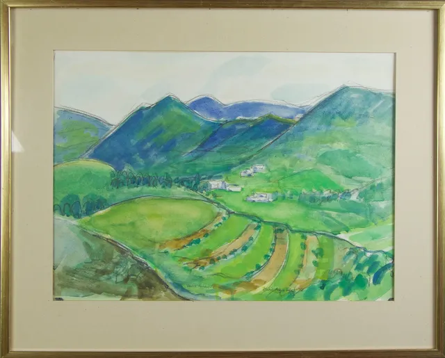 BERTIL LILJEBLAD. Akvarell/teckning, "Valle Grande", signerad -77.