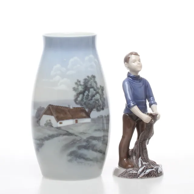 VAS samt FIGURIN, porslin, Bing & Gröndahl.
