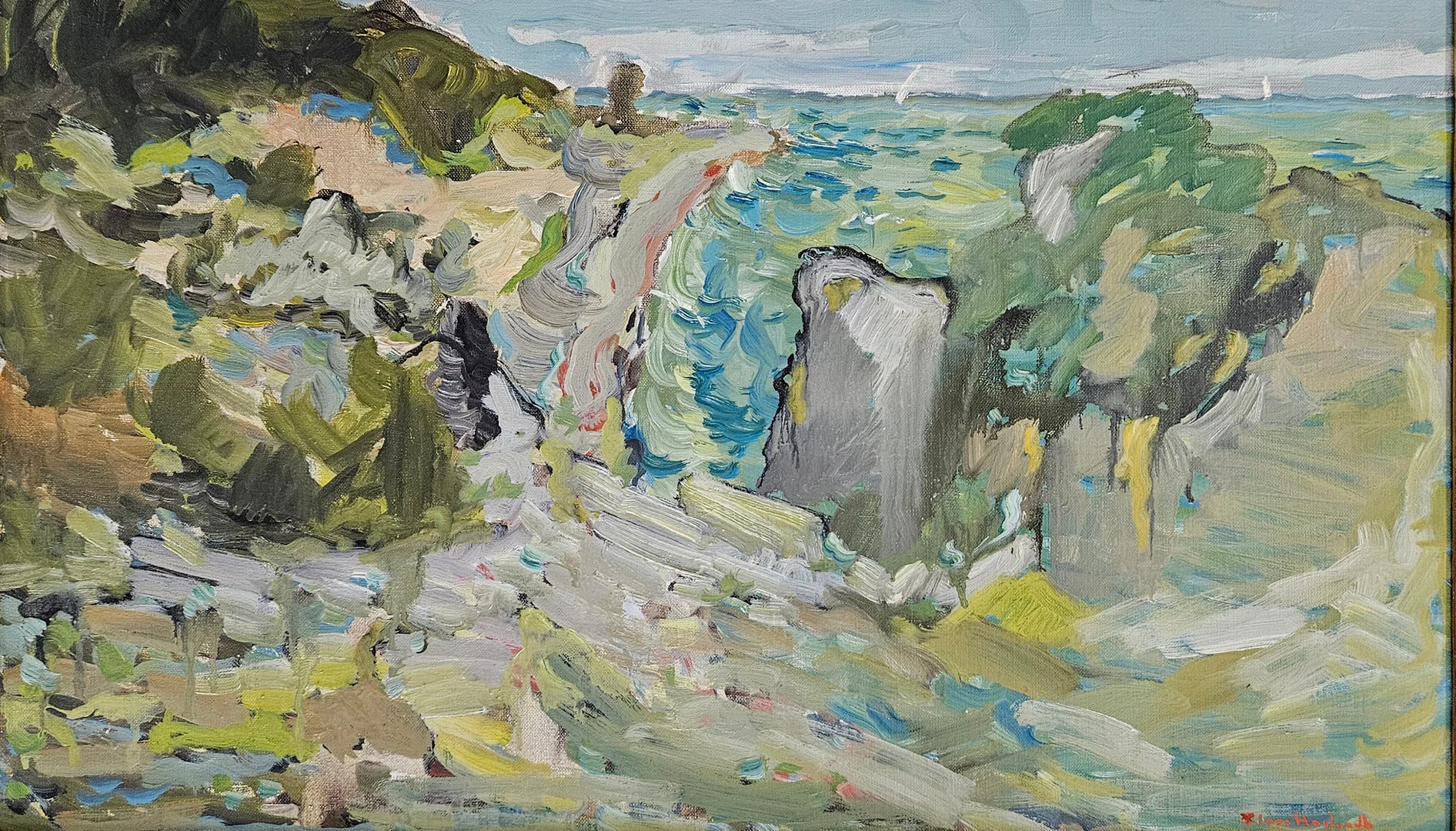 STURE HAGLUNDH. Utsikt, Gotland. Olja på duk, signerad Sture Haglundh. — Paintings — Auktionshuset Thörner & Ek