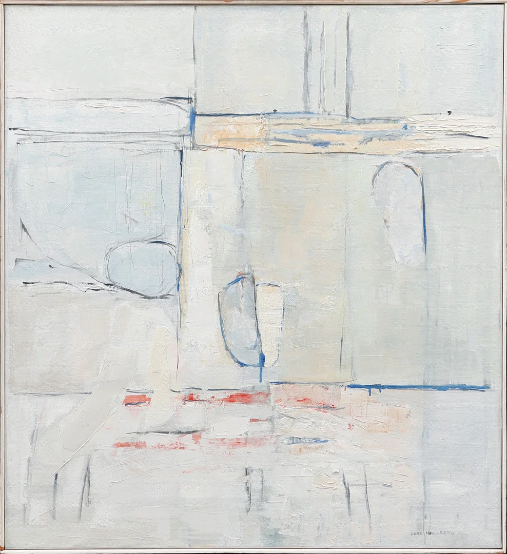 LARS HALLBERG. "Vinterslätt", olja på duk, signerad. — Paintings — Göteborgs Auktionsverk