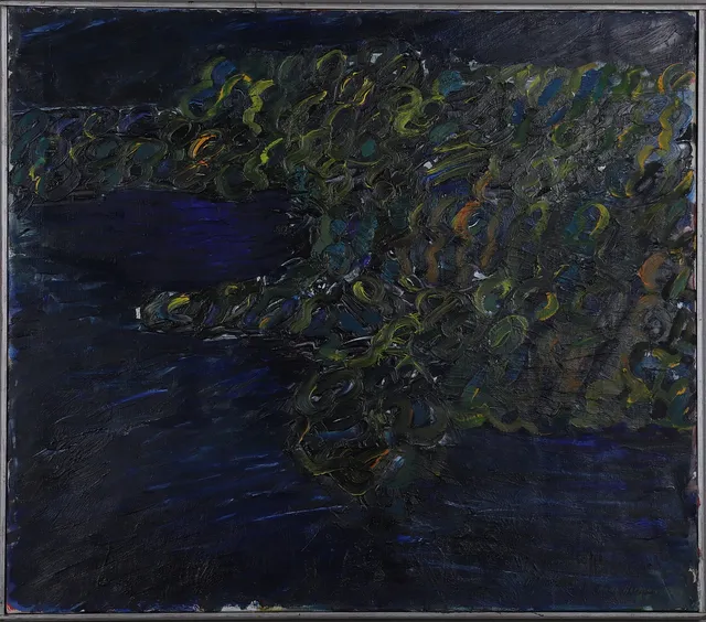 HANS HERMANSSON. "Landskap med vatten". Olja på duk, signerad, daterad 65.