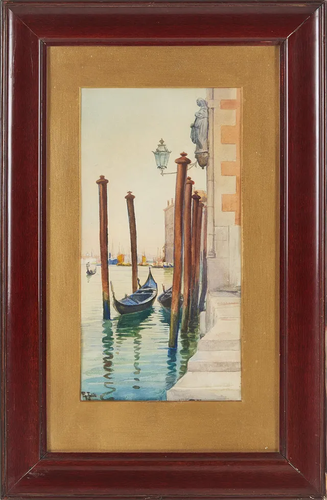 ELLEN JOLIN. Motiv från Venedig, akvarell på papper, signerad.