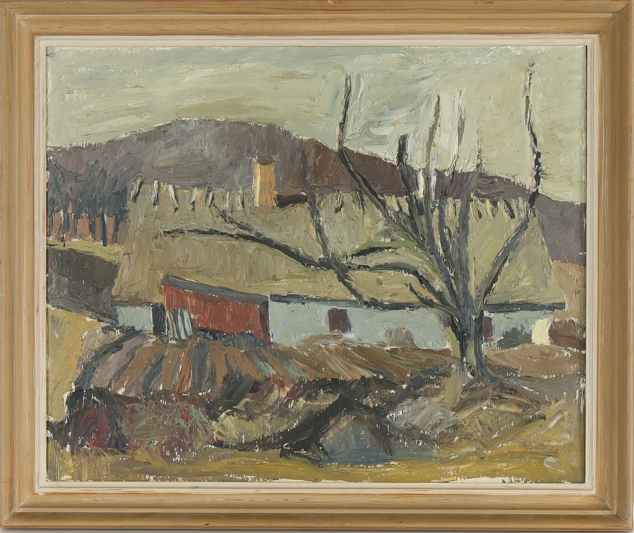 ARNOLD NOLLE SVENSSON. olja på pannå, "Stuga vid Torup", signerad. — Paintings — Stockholms Auktionsverk Helsingborg