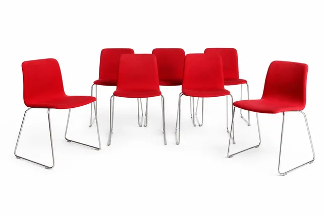 Jakob Wagner for HAY. Set of seven dining chairs / stacking chairs, model JW01 (7)