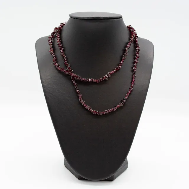 BÖHMISCHES GRANAT COLLIER, VINTAGE, ENDLOSKETTE.