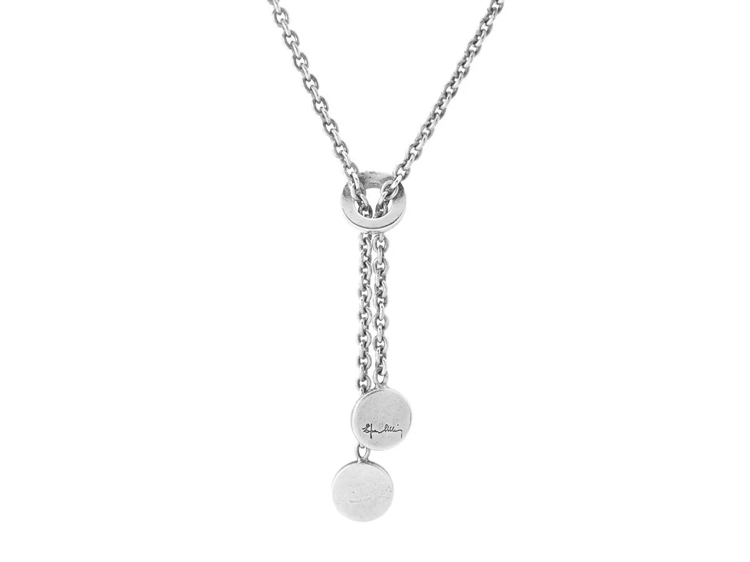 EFVA ATTLING, collier, Twin Dots necklace, sterlingsilver, längd 45-45 cm, vikt 16,0 g, originaletui. — Smycken/Örhängen — Kaplans