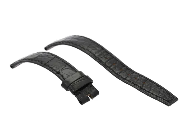 LÄDERBAND, till Vacheron Constantin armbandsur, bredd 19/14 mm, svart.