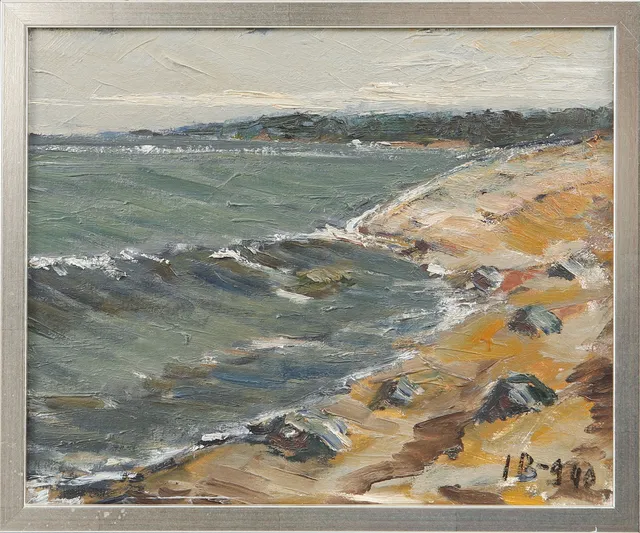 IWAN BROBERG. "Strandmotiv, Stenungsund", olja på duk, signerad och daterad.