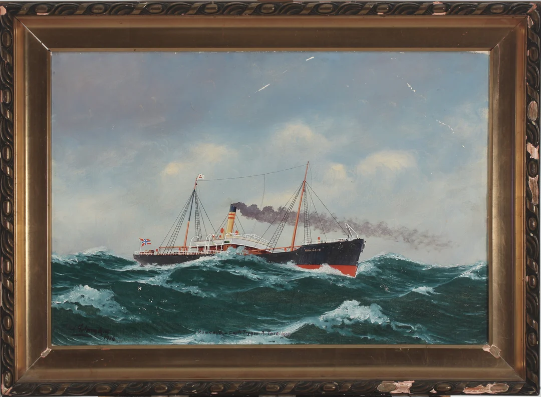 Gulbrandsen, Olaf — "Rønnaug - Capt. Trygve A. Taraldsen" 1916 — Kunst/Maleri — Blomqvist