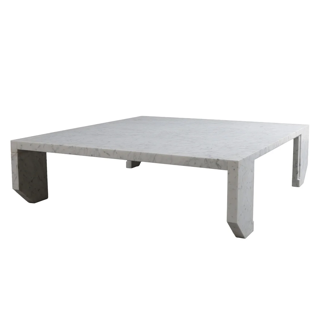 JOHN PAWSON FOR BANLAN, A WHITE MARBLE LOW COFFEE TABLE. — Coffee Tables — Bishop & Miller