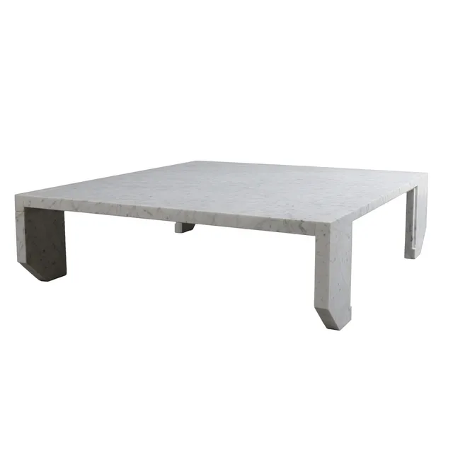 JOHN PAWSON FOR BANLAN, A WHITE MARBLE LOW COFFEE TABLE.