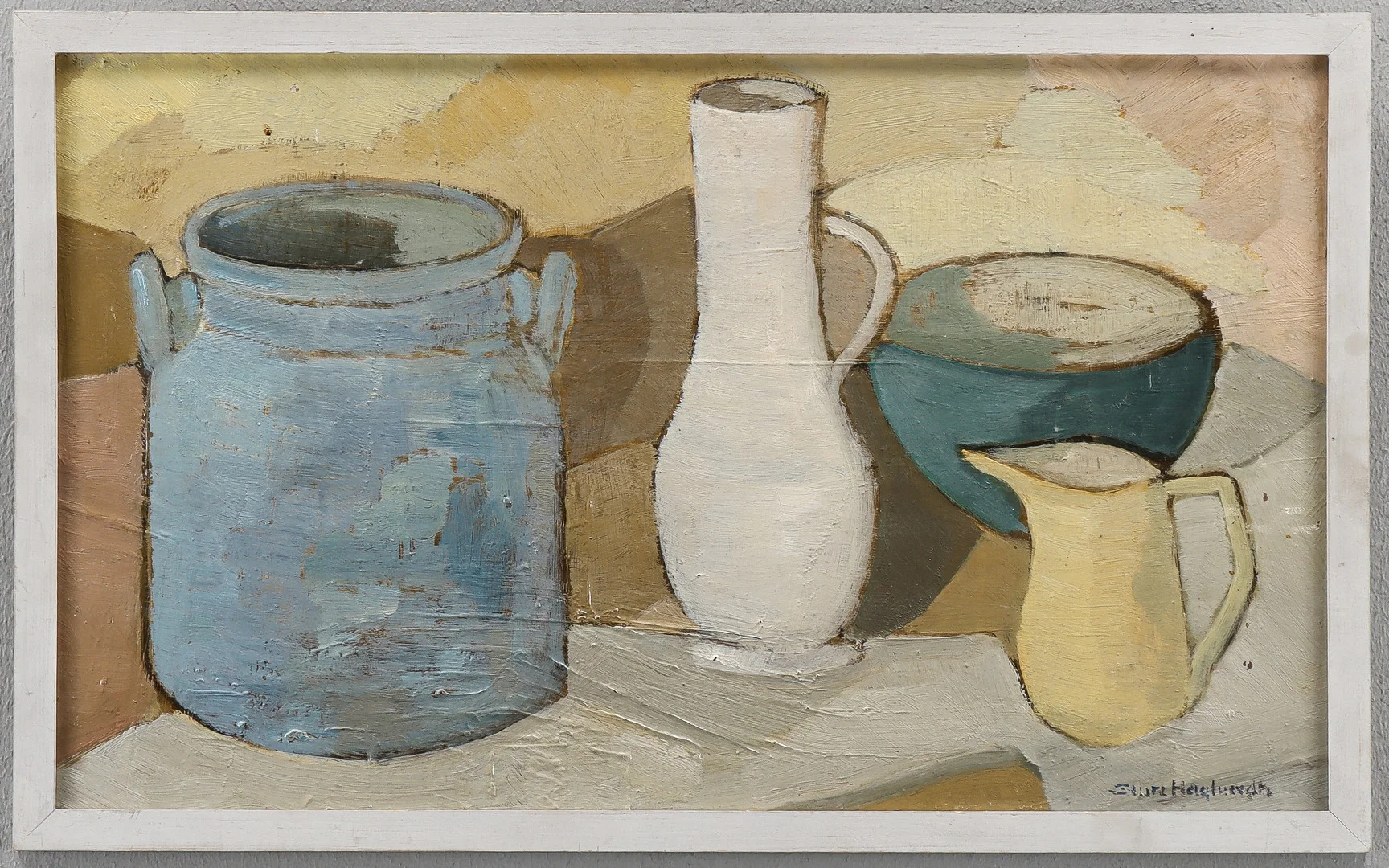 STURE HAGLUNDH. Stilleben med krus. — Paintings — Karlstad Hammarö Auktionsverk