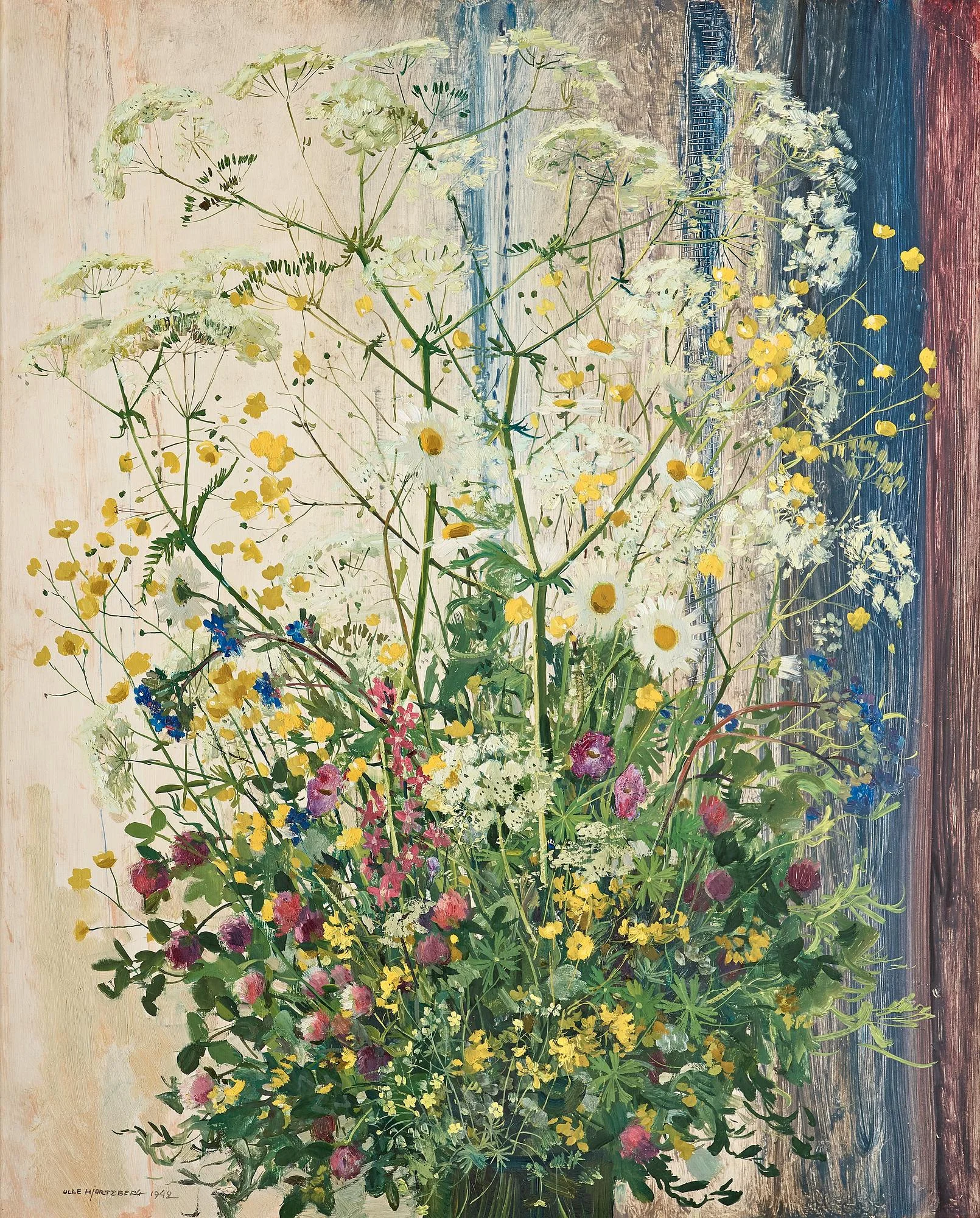 Olle Hjortzberg, Midsommarblomster. — Bukowskis
